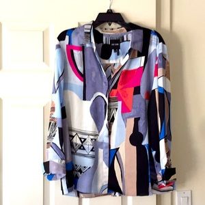 Nic+Zoe “pottery” design Blouse XL